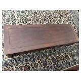 Beautiful Mahogany Chinese Coffee Table with Glass Topper 1980