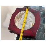 Antique Chinese Carved Rose Wood Plant Stand/Display Stand, Claw Feet, Marble Inlay 1980