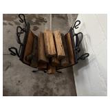 Antique Brass Fireplace Fender, Andiron Set, Fireplace Tool Set, Wrought Iron in Fireplace Log Holder and External Log Holder