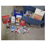 Large covered tote filled with home...