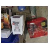 Large covered tote filled with home...