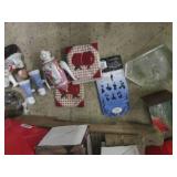 Large covered tote filled with home...