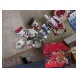 Large covered tote filled with home...