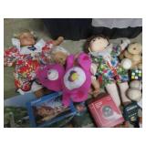 Covered tote filled with toys puzzl...