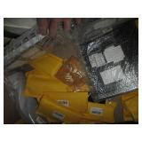 Box of craft tiles, blooms, vintage...