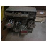 Metal parts organizer filled with h...
