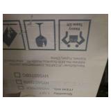 Silver trimmed glass shower door...