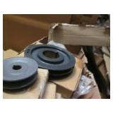 Pallet full of assorted pulleys and...