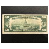 1934 A Green Seal $50 Dollar Federal Reserve Note