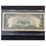 1928 E Red Seal $5 Dollar Note