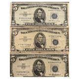 1953 Blue Seal $5 Dollar Silver Certificates