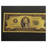 24K Gold Foil $2 Dollar Note