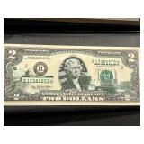 2003 A Green Seal $2 Dollar Federal Reserve Note South Dakota