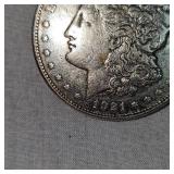 1921 S Morgan Dollar, AU withToning