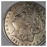 1921 Morgan Dollar $1 VF Plus w/Gold Toning