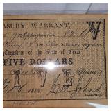 $5 1862 Treasury Warrant Note