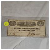 North Carolina 1803 $2 Treasury Note