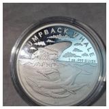 2023 $1 Humpback Whale 1 oz Silver Round