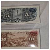 Mexico Cinco Diez Viente Pesos Bills, uncirculated