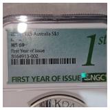 NGC MS69 Rare 1st Year Issue Koala, Silver Round