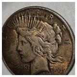 1922 Peace Dollar $1 VF+ with Gold Toning , Very Luxurious