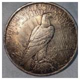 1922 Peace Dollar $1 VF+ with Gold Toning , Very Luxurious