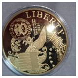 Classic 4oz Liberty Classic Eagle 24kt Coated Copper Rounds