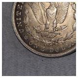 1921 Morgan Dollar $1 AU with Gold Toning, Beautiful Coin