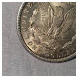 1921 Morgan Dollar $1 AU with Gold Toning, Beautiful Coin