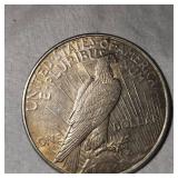 1922 Peace Dollar $1 AU w/Toning