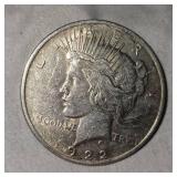 1922 Peace Dollar $1 VF  Plus w/Toning