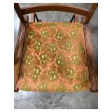 Vintage Wooden Glider Rocking Chair with Upholstered Seat