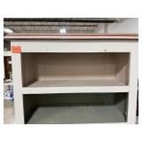 Tall Painted Wood Bookshelf with Drawers 72x42x18 Inches