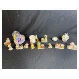 Collection of Little Luvkins Hand Painted Porcelain Figurines and Easter Decor