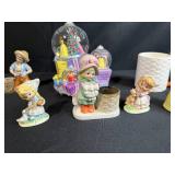 Collection of Little Luvkins Hand Painted Porcelain Figurines and Easter Decor