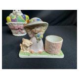 Collection of Little Luvkins Hand Painted Porcelain Figurines and Easter Decor