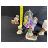 Collection of Little Luvkins Hand Painted Porcelain Figurines and Easter Decor