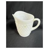 Collection of 5 White Milk Glass Pieces - Pitchers, Dishes, and Bowls