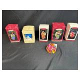 Hallmark Holiday Ornament Collection with Keepsake Angels and Grandson Satin Ball