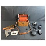 Pentax ME Super 35mm SLR Film Camera Set with Lenses, Flash, Case, and Manual