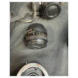 Pentax ME Super 35mm SLR Film Camera Set with Lenses, Flash, Case, and Manual