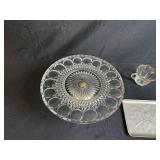 Vintage Mixed Lot of Glassware, Plates, and Metal Trays
