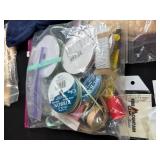 Basket with Assorted Sewing and Craft Supplies