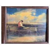 Small White Wall Cabinet and Framed Art Print