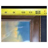 Small White Wall Cabinet and Framed Art Print