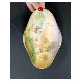 Hand Painted Nippon Porcelain Bowl with Palm Tree Scene