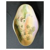 Hand Painted Nippon Porcelain Bowl with Palm Tree Scene