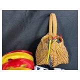 Eclectic Decor Collection with Scarf, Heart Dishes, Wicker Basket and Masks