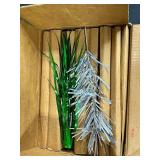 Vintage Evergleam 2 Ft Aluminum Christmas Tree with Box and Handmade Ornaments