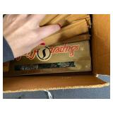 Vintage Evergleam 2 Ft Aluminum Christmas Tree with Box and Handmade Ornaments